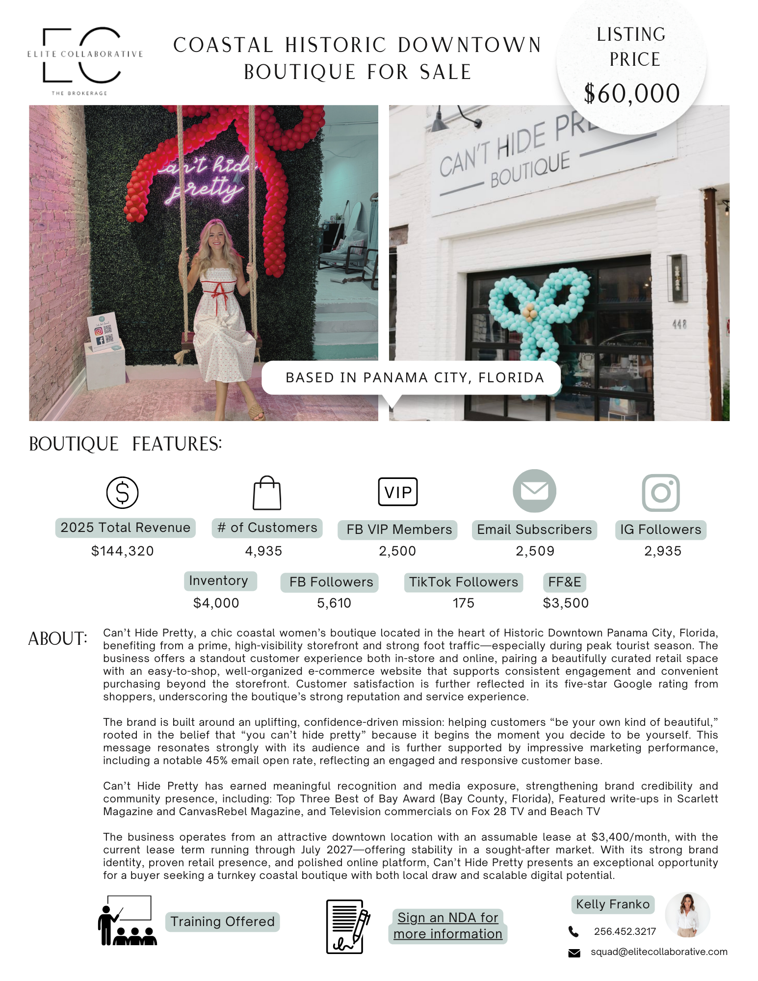 Panama City Women's Boutique/$144K+ Rev/Full Store Set Up + Inventory + FFE