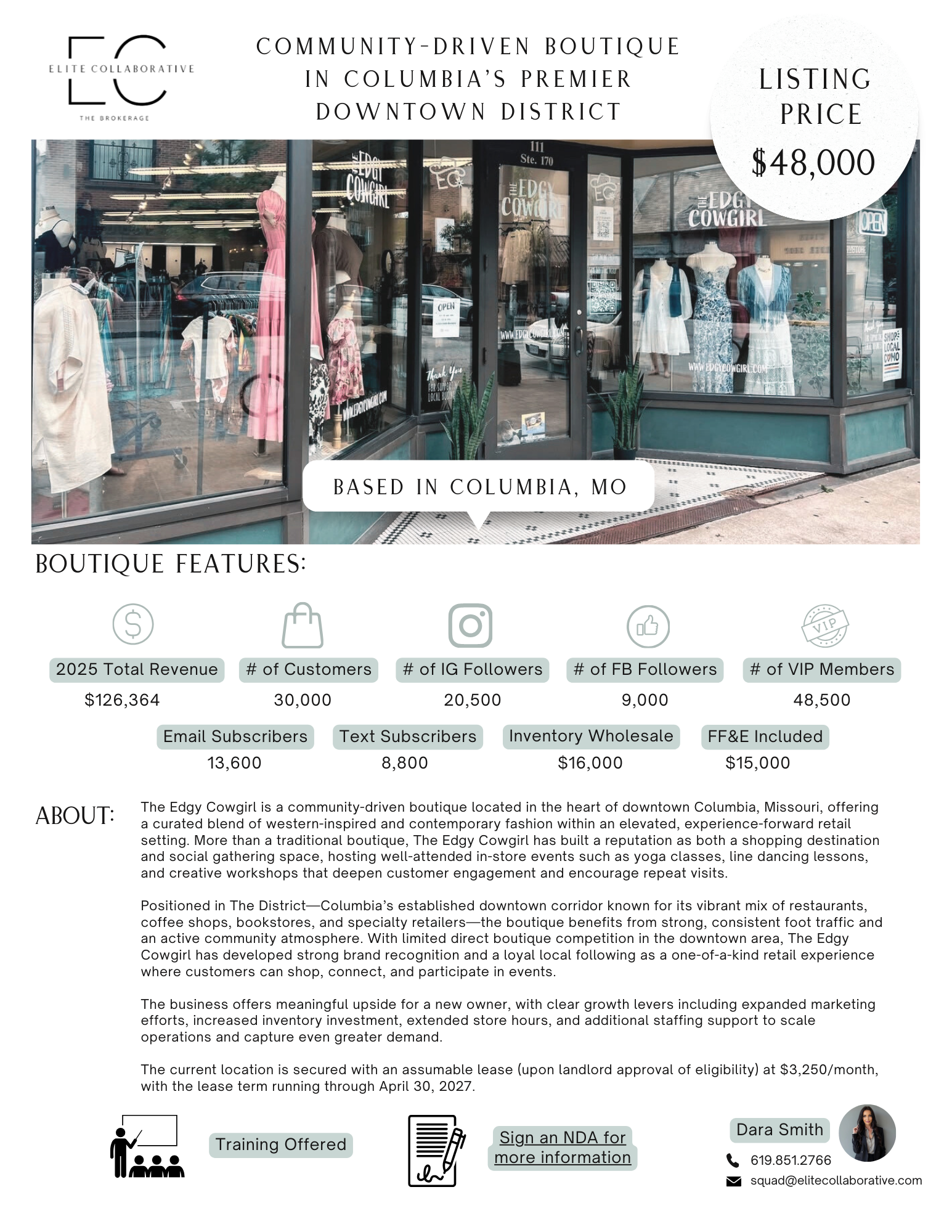 Downtown Boutique w/Events, Online Store, & 30K Customers