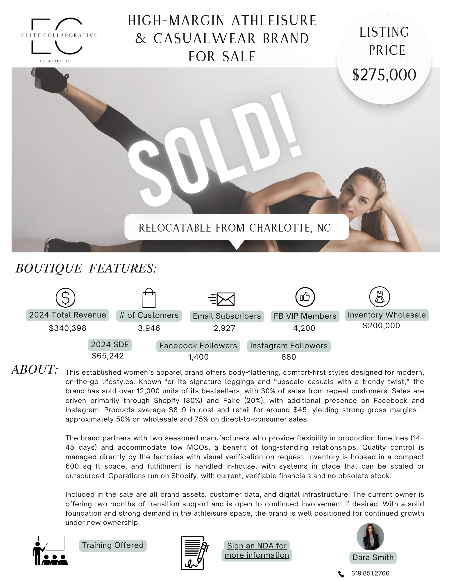 *SOLD* High-Margin Athleisure & Casualwear Brand $275,000
