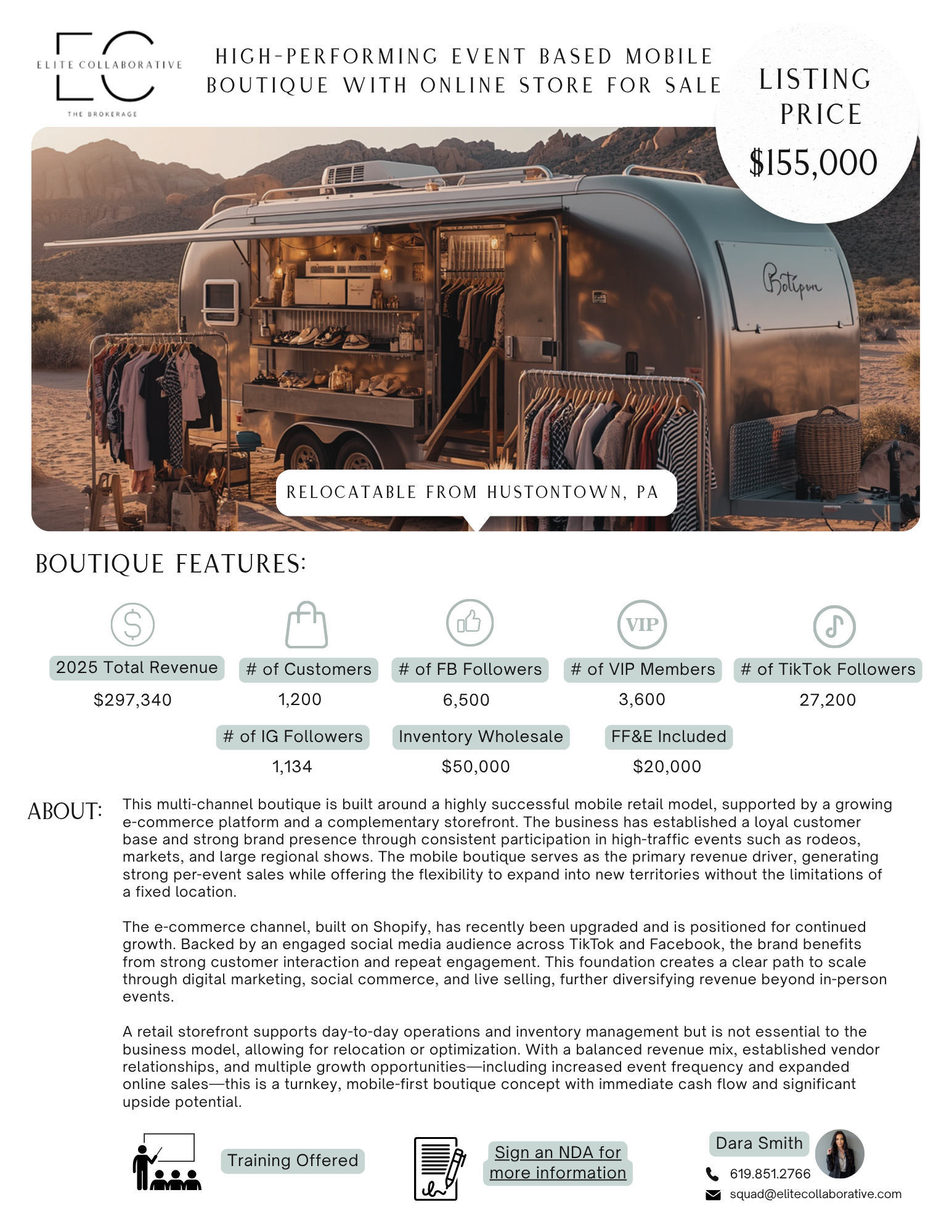 Mobile Boutique + E-Commerce Brand | $10K/Event Avg + Scalable Growth