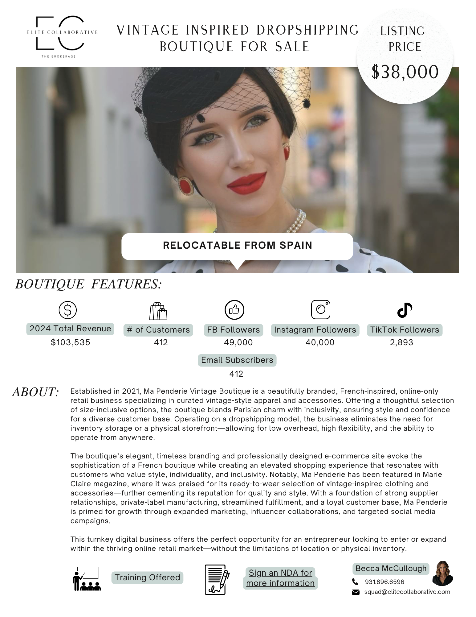 Vintage Inspired Dropshipping Boutique $38,000