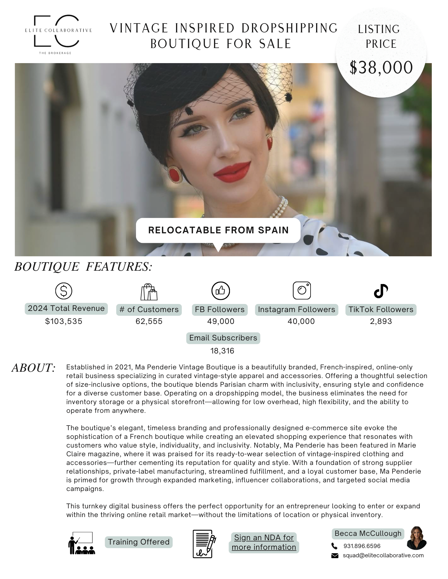 Vintage Inspired Dropshipping Boutique $38,000