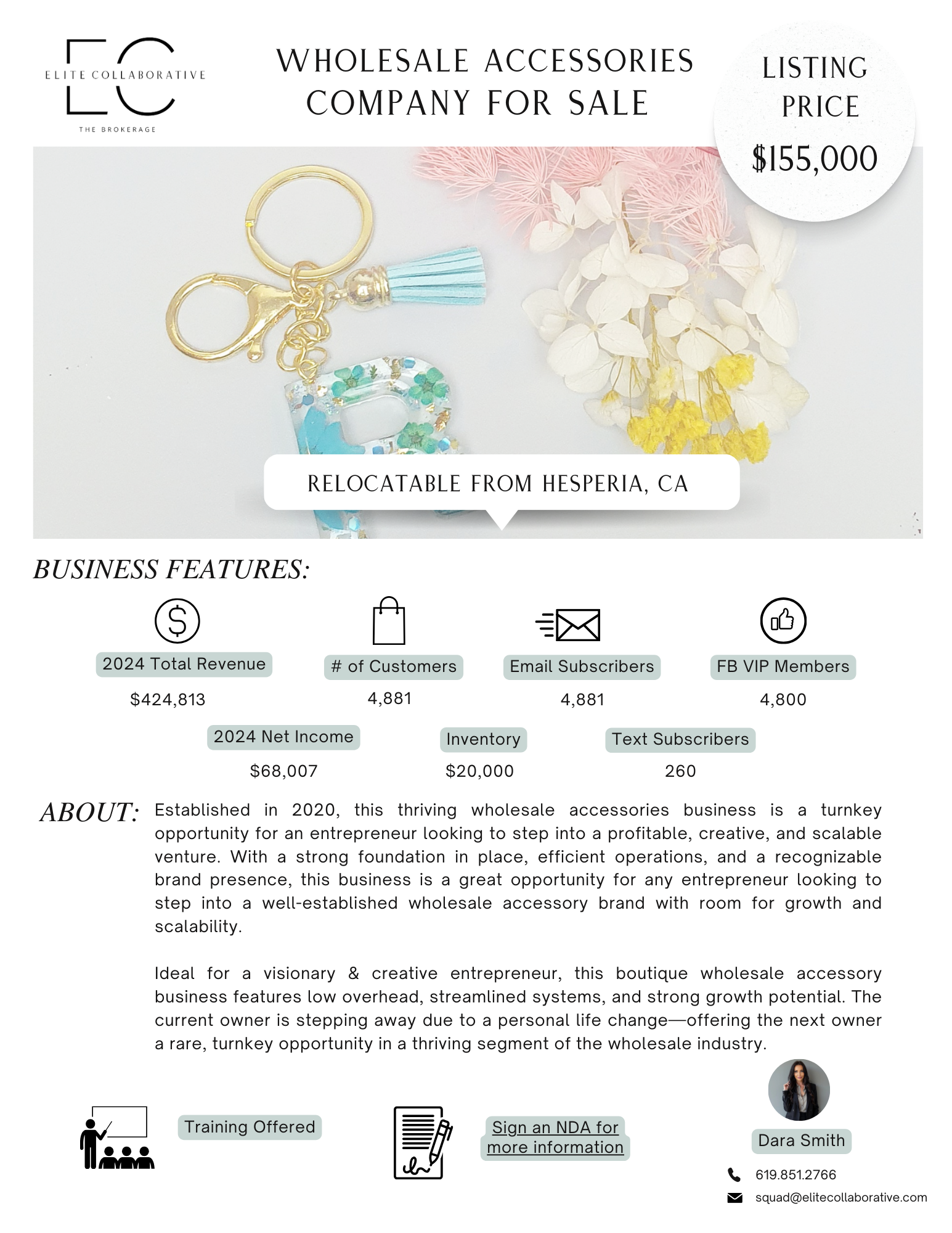 Wholesale Accessories Company $155,000