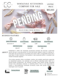 *PENDING SALE* Established Wholesale Brand/90% repeat buyers/USA Suppliers $85,000