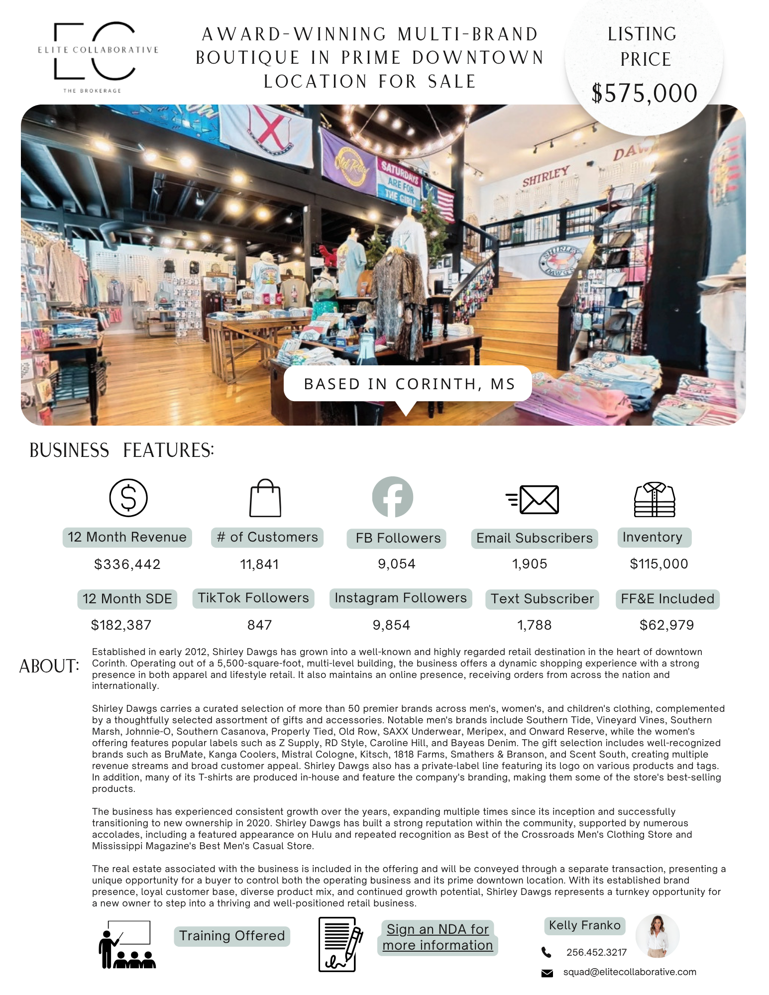 Award-Winning Retailer + Real Estate | $182K SDE | 11K+ Customers