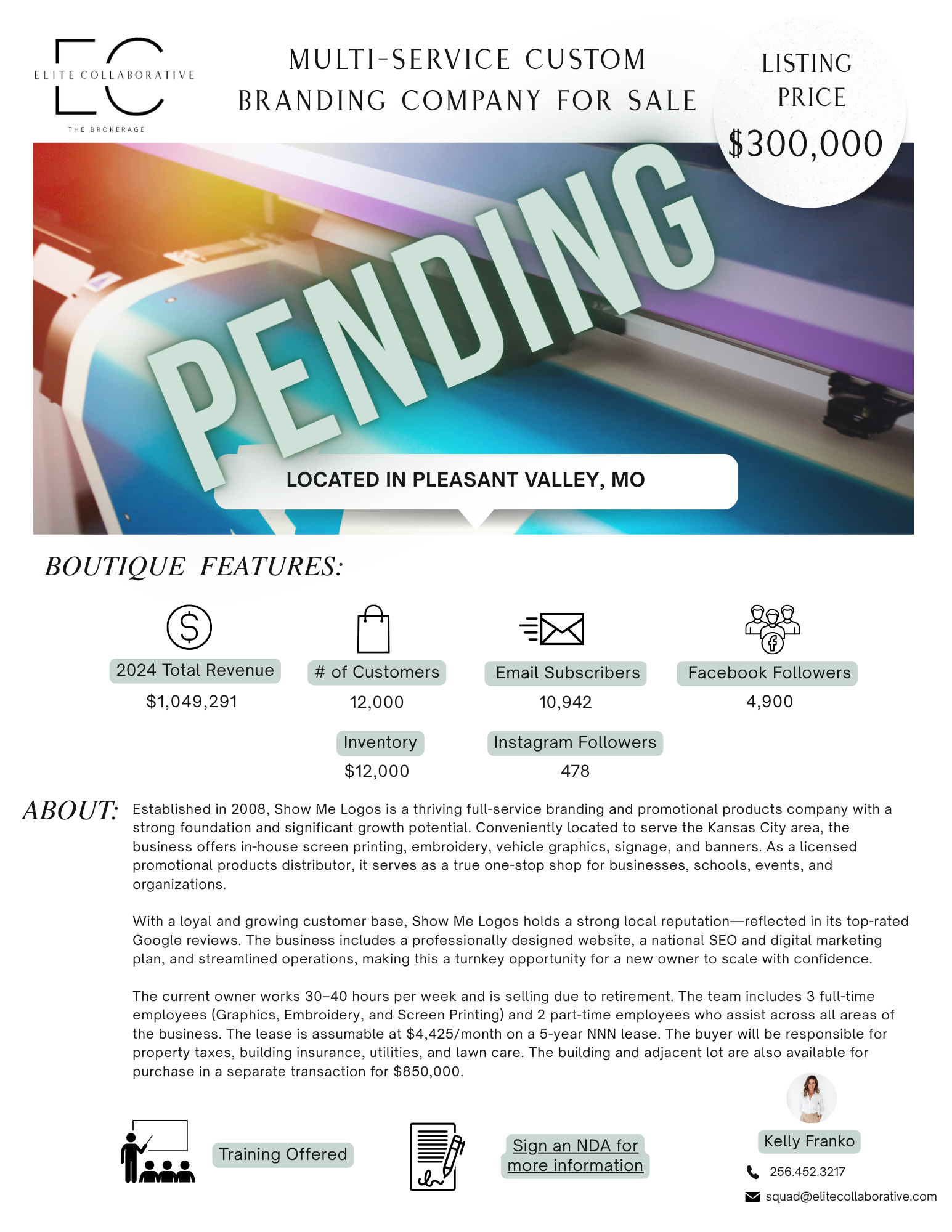 Well Established Printing Business $300,000
