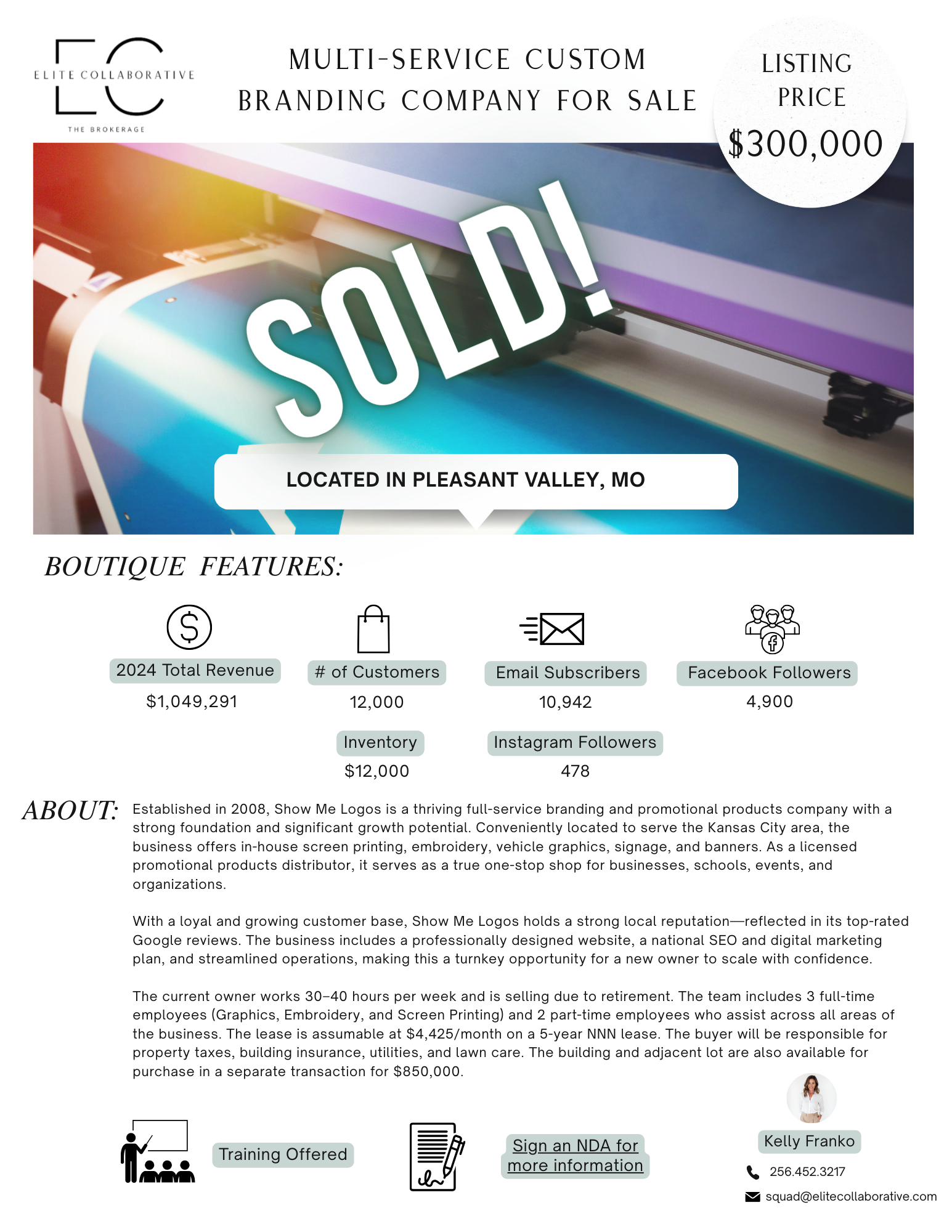 *SOLD* Well Established Printing Business $300,000