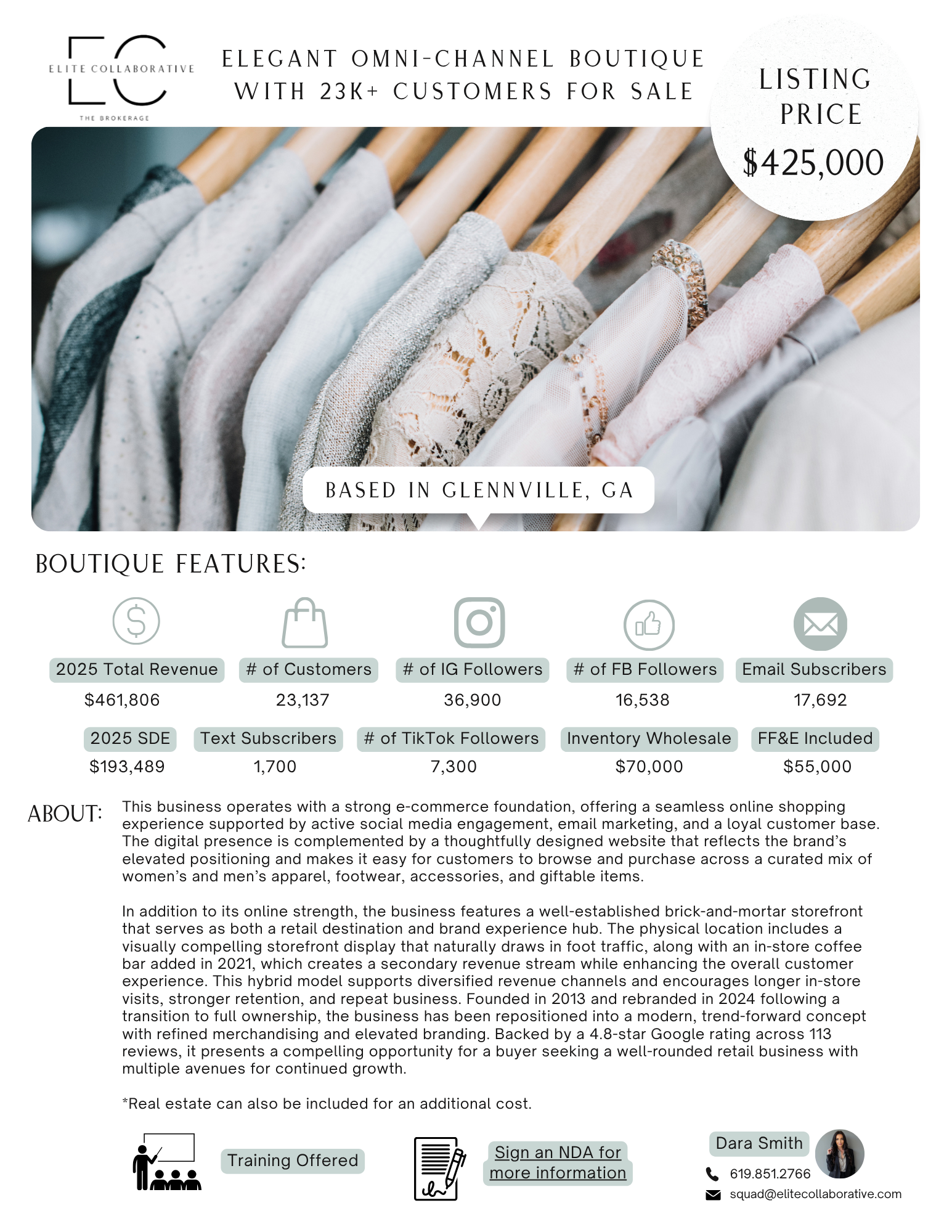 High-Demand Boutique Brand w/ Massive Following & E-Commerce